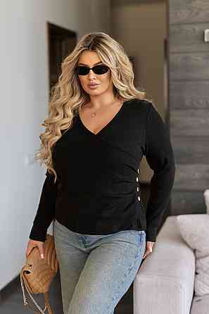 Легкая кофточка в рубчик на запах 