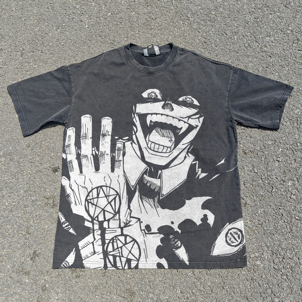 Футболка чоловіча з принтом аніме Аніме Хеллсінг Ултімате Аніме оверсайз (S/M/L) Черний Дніпро - фото 1