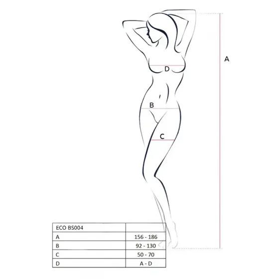 Бодістокінг Passion ECO BS004 red відкритий доступ, імітація підв’язок, квітковий декор Львів