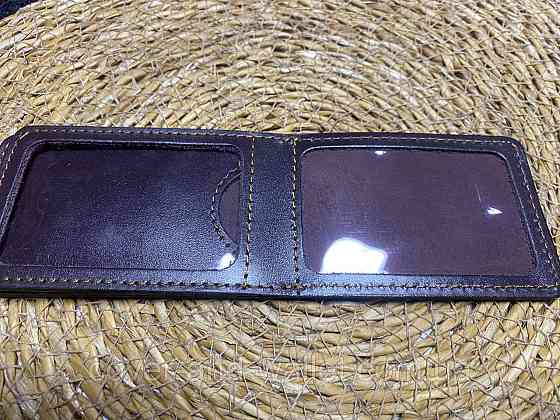 Обложка на удостоверение государственная таможенная служба с карманом (тиснение золотом) Коричневий Киев