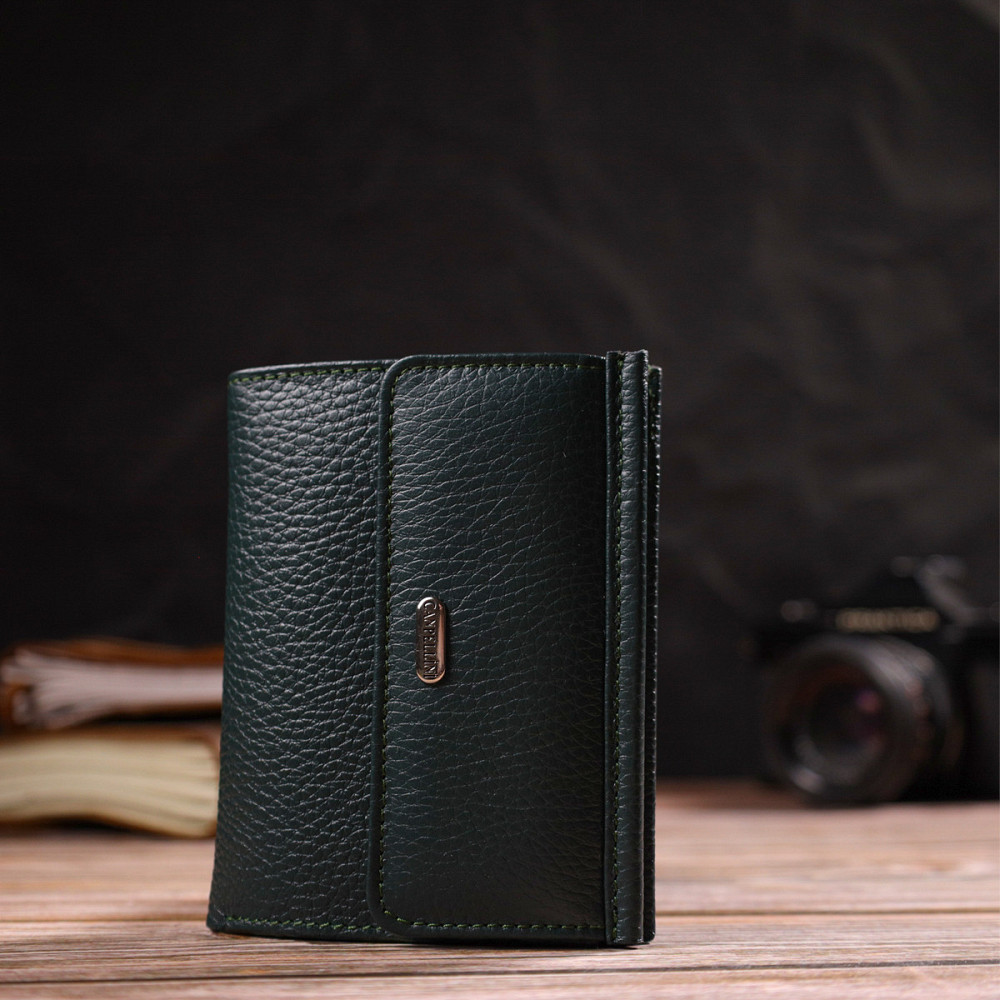 Вместительный кошелек для женщин среднего размера из натуральной кожи флотар CANPELLINI 21812 Зеленый Киев - изображение 8