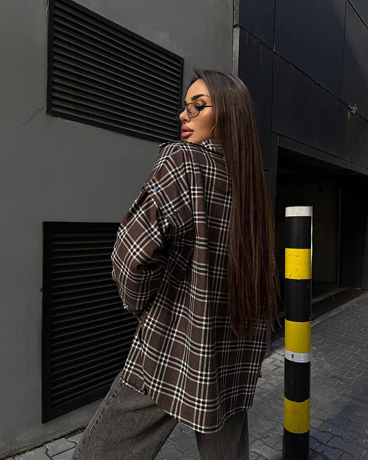 Жіноча повсякденна сорочка в клітинку турецька фланель Одеса - фото 5