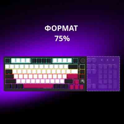 Клавіатура Lorgar KBP7075W Pro RGB Wireless/Bluetooth/USB UA Black/red (LRG-KBP7075W-BK-US) Вінниця