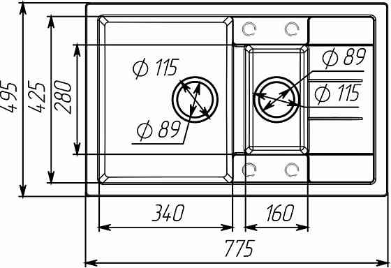 Гранітна мийка для кухні VALESO 7850W TOSKANA матовий Моріон Коломыя