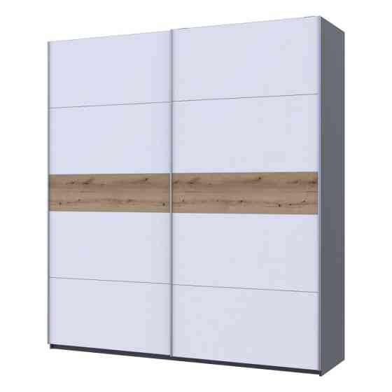 Шафа-купе двохдверна Doros G-Caiser 220х60х240 см Графіт/Білий/Дуб евок (DRS-011230) Львів