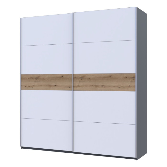 Шафа-купе двохдверна Doros G-Caiser 220х60х240 см Графіт/Білий/Дуб евок (DRS-011230) Львів - фото 2