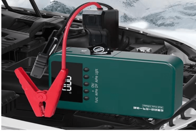 Пусковий пристрій TS-5549 для автомобілів, з функцією Power Bank та вимірюванням тиску в шинах Одеса - фото 1