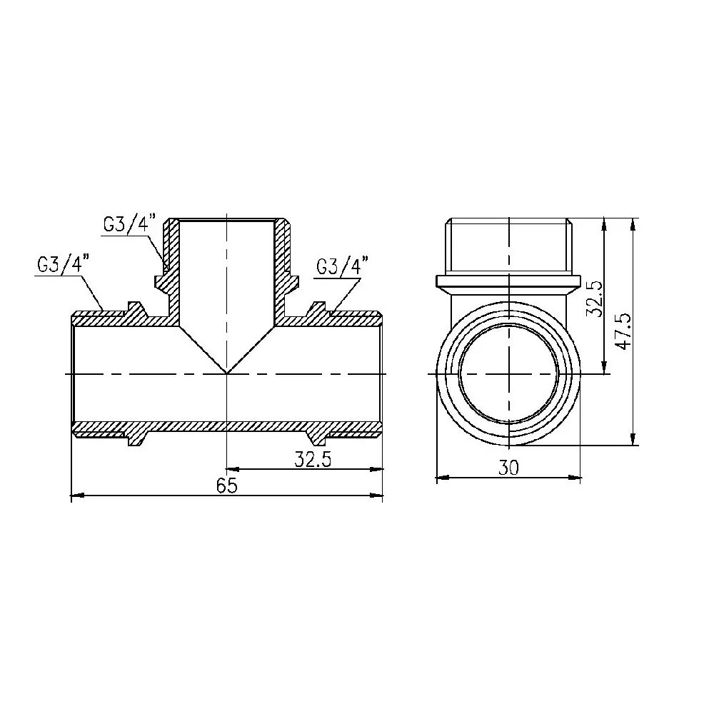 Тройник Thermo Alliance Forte 3/4" НН SF36720 Київ - фото 4