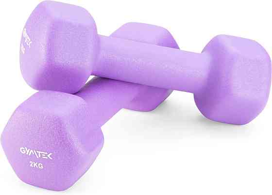 Гантелі для фітнесу неопренові Gymtek Hex 2х2кг бузковий Київ