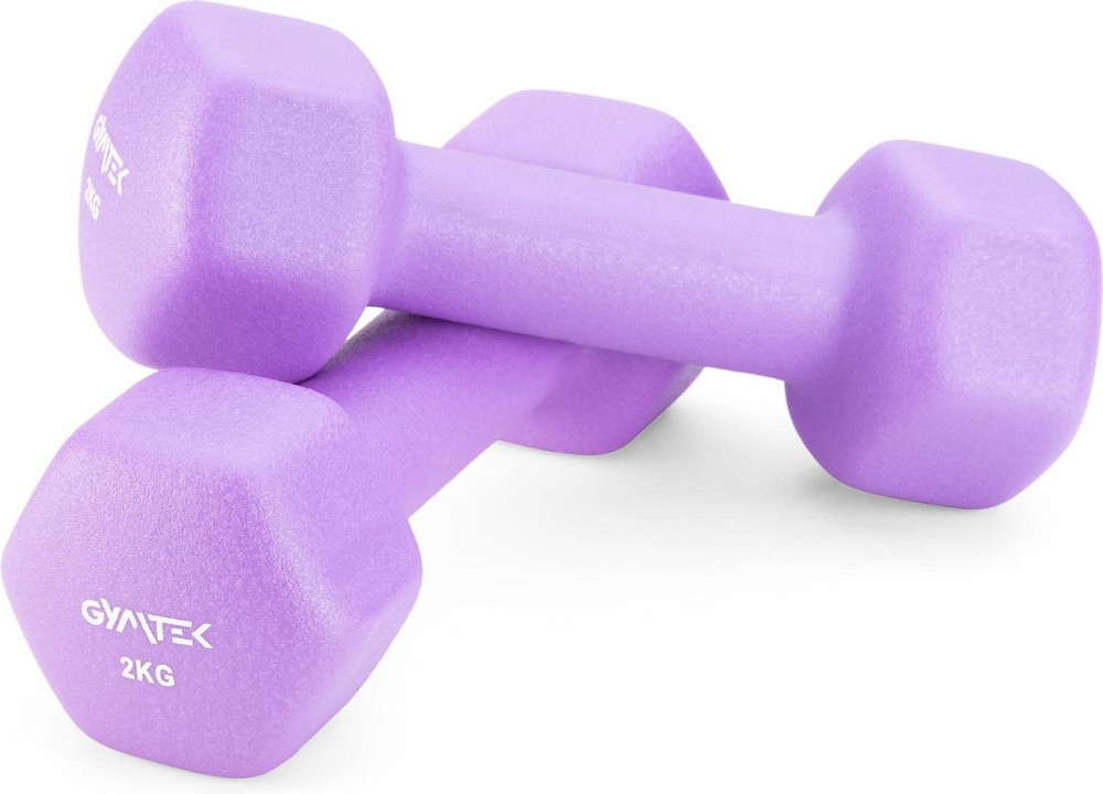 Гантели для фитнеса неопреновые Gymtek Hex 2х2кг сиреневый Киев - изображение 1