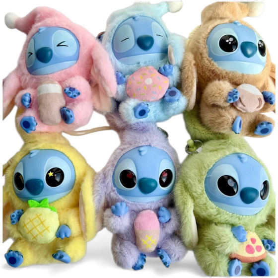 Рандомна мʼяка іграшка-брелок Стіч Stitch Disney Blind Box 16см у коробці Чернівці