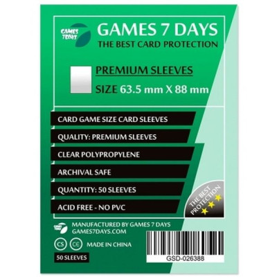 Протектор для карт Games7Days 63,5 х 88 мм, Card Game, 50 шт (PREMIUM) (GSD-026388) Вінниця - фото 1