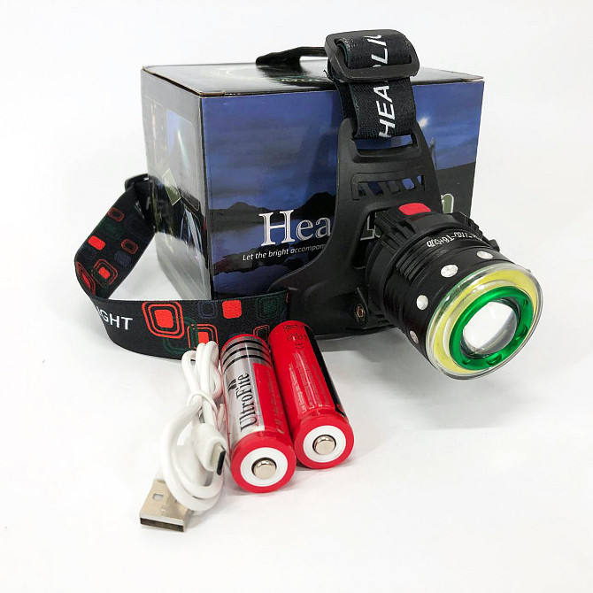 Налобный светодиодный фонарь для ночных прогулок Police T105-T6+COB, BD-338 Налобный прожектор Киев - изображение 5