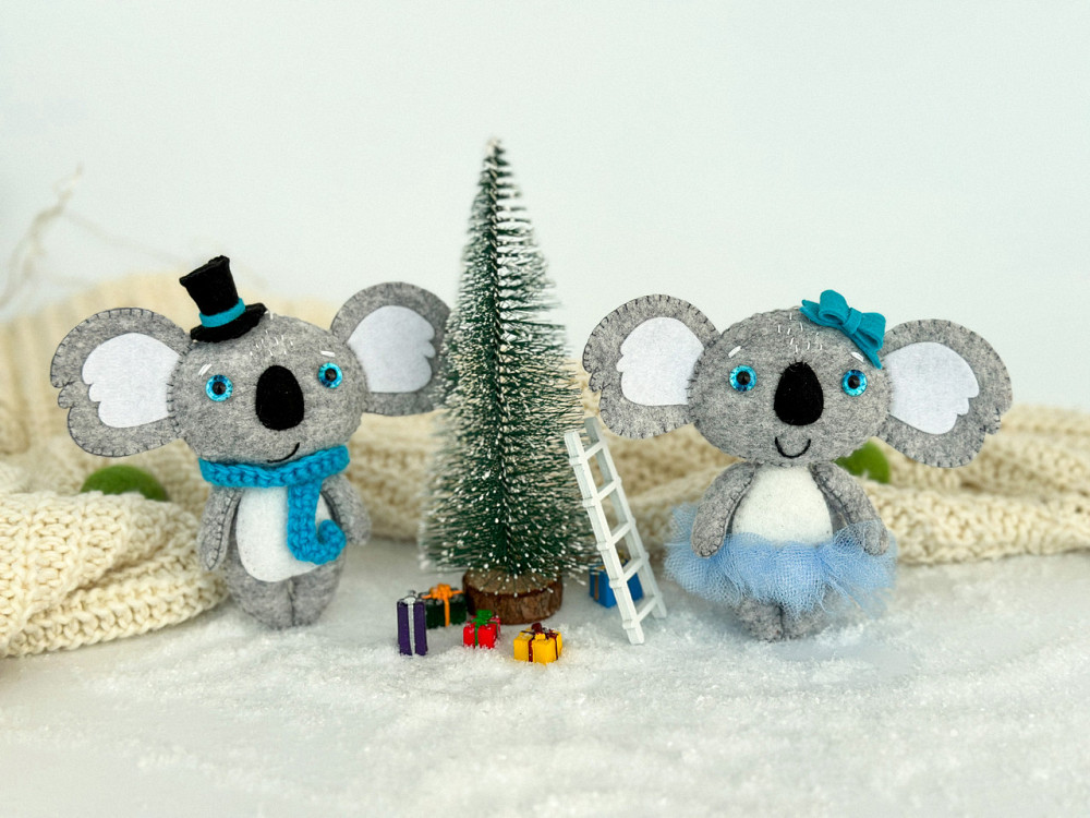 "Новорічна ялинкова прикраса з фетру ручної роботи - Коала (дівчинка) Київ - фото 8