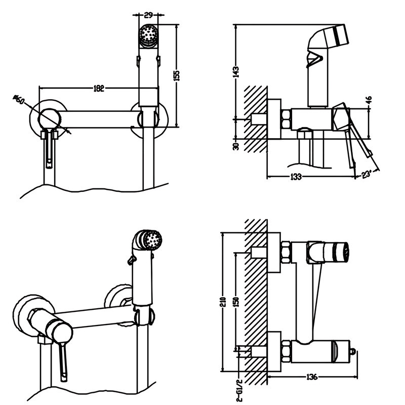 Змішувач Mixxus Davis 024 для гігієнічного душа з лійкою MI7148 Харків - фото 2