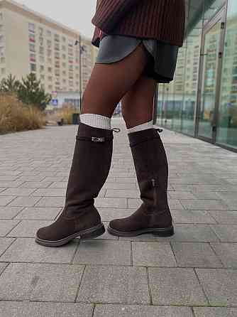 Чоботи жіночі M.KRAFT 9551 шоколадні (зима євро-хутро, замша натуральна) (6156) Коломия