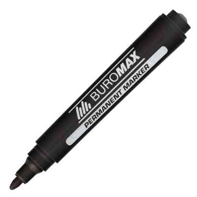 Маркер Buromax Permanent "JOBMAX", round tip, black (BM.8700-01) Винница