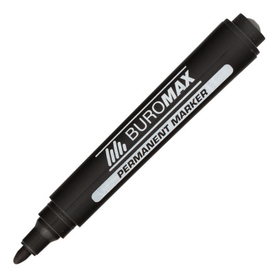 Маркер Buromax Permanent "JOBMAX", round tip, black (BM.8700-01) Вінниця - фото 2