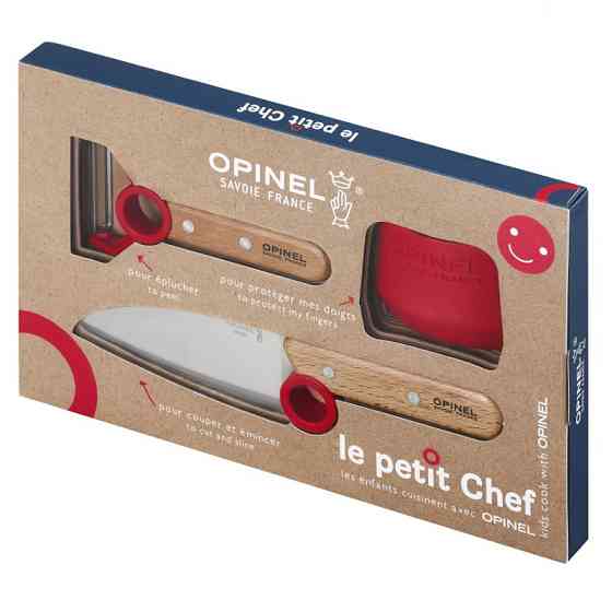 Універсальний Набір Кухонних Ножів 3 предмети Opinel "Le Petit Chef" Red (001746) Нержавіюча сталь Нововолинськ