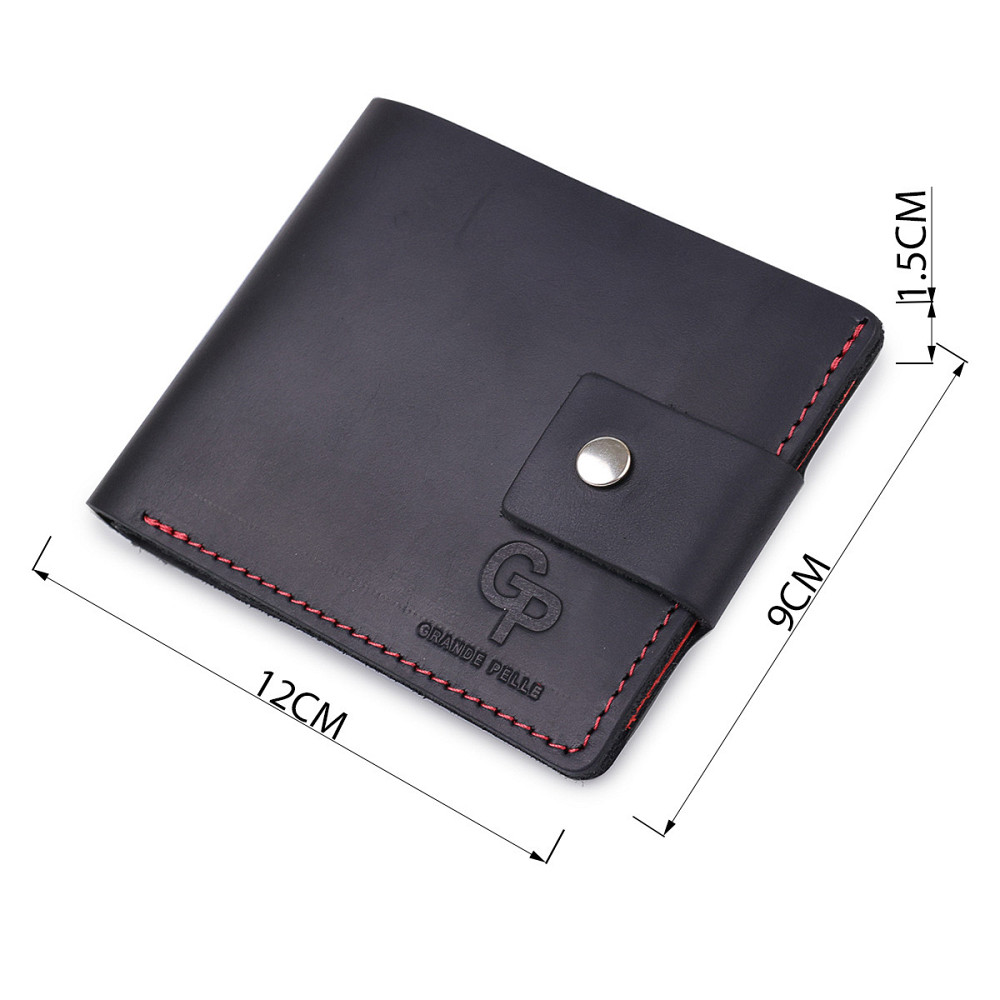 Шкіряне матове портмоне унісекс GRANDE PELLE 11542 Чорний Київ - фото 8