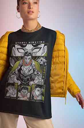 Футболка для мальчика аниме Истребитель демонов оверсайз (рост от 165 до 180 ) Черний AnimeJ0902m Днепр