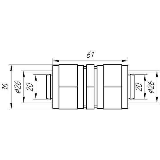 Муфта проміжна APE ITALY 703 L 26x26 (000000852) Київ