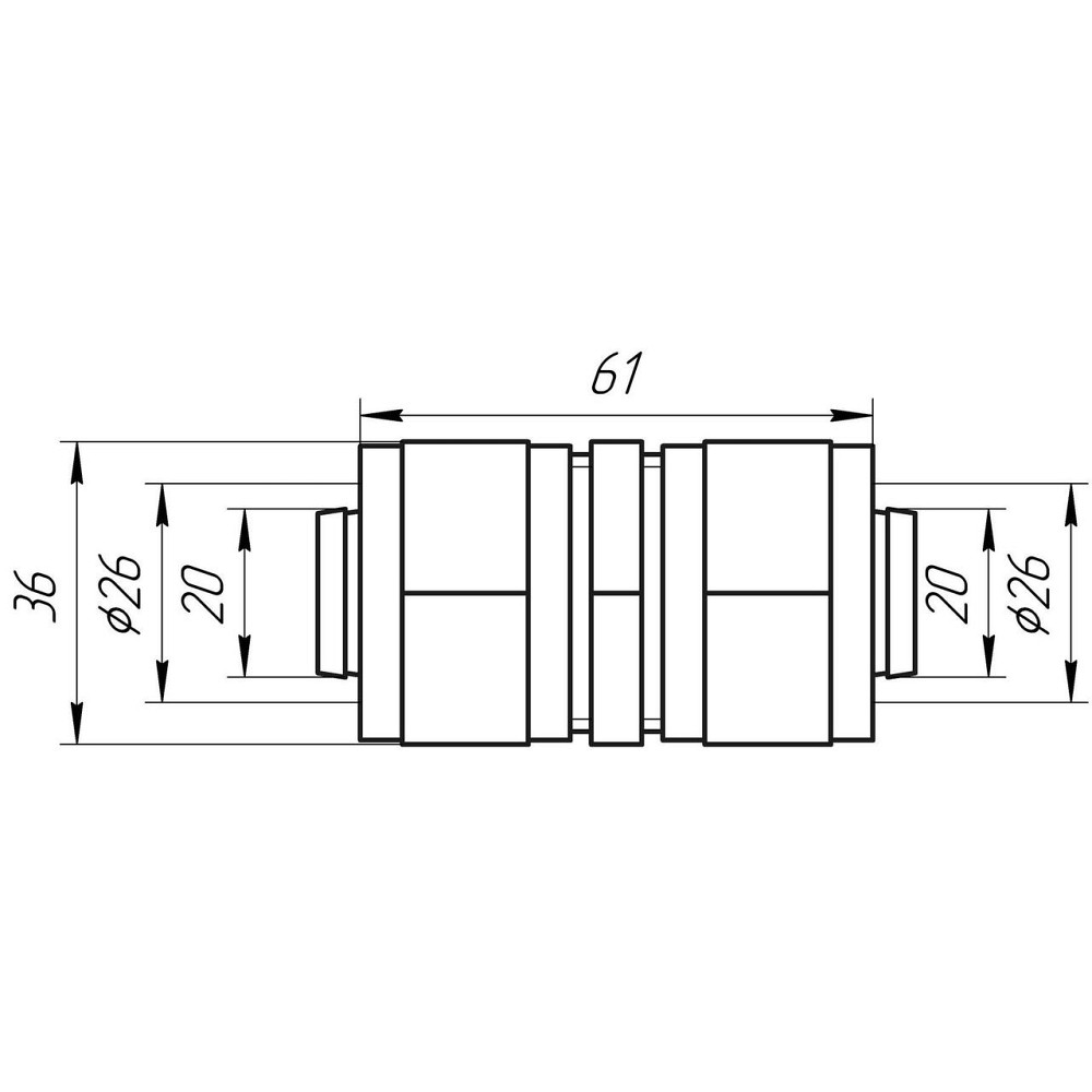 Муфта проміжна APE ITALY 703 L 26x26 (000000852) Київ - фото 3