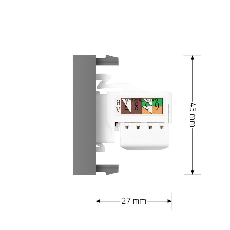 LIVOLO Інтернет-розетка RJ-45 (8P8C Cat.6) LIVOLO, сіра, модуль 0.5 поста, з шторкою (VL-FCCP-1 Коломия - фото 3