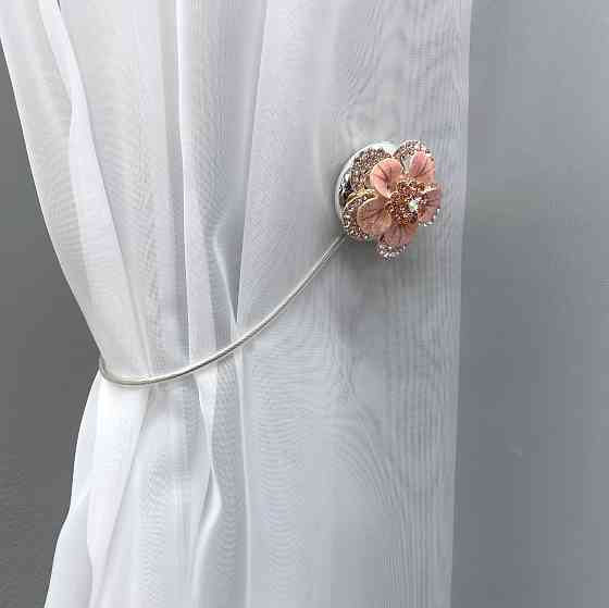 Магніти для штор та гардин "Flowers" набір 2 шт Персиковий (81-188) Київ