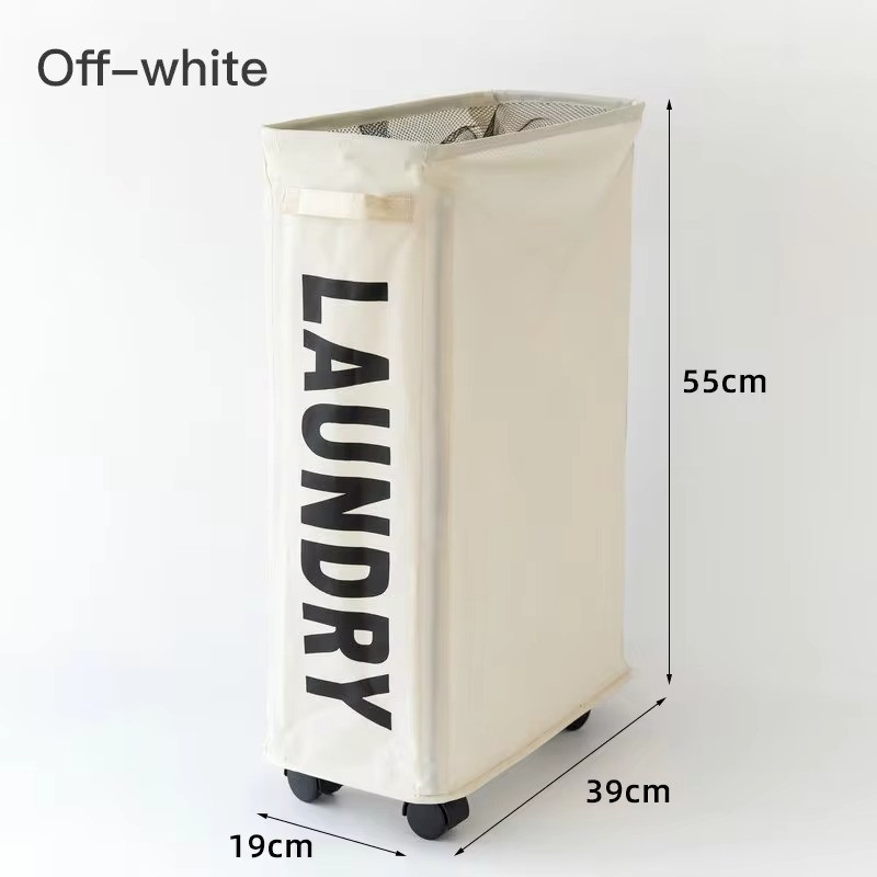 Корзина для стирки грязного белья органайзер для хранения вещей контейнер для одежды, на колесах складная,светло-серая Каменец-Подольский - изображение 10