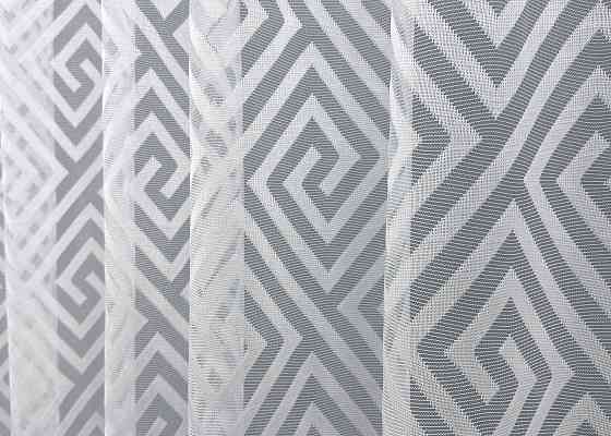 Тюль жакард, колекція "Ромб Меандр" колір білий 1559т Київ