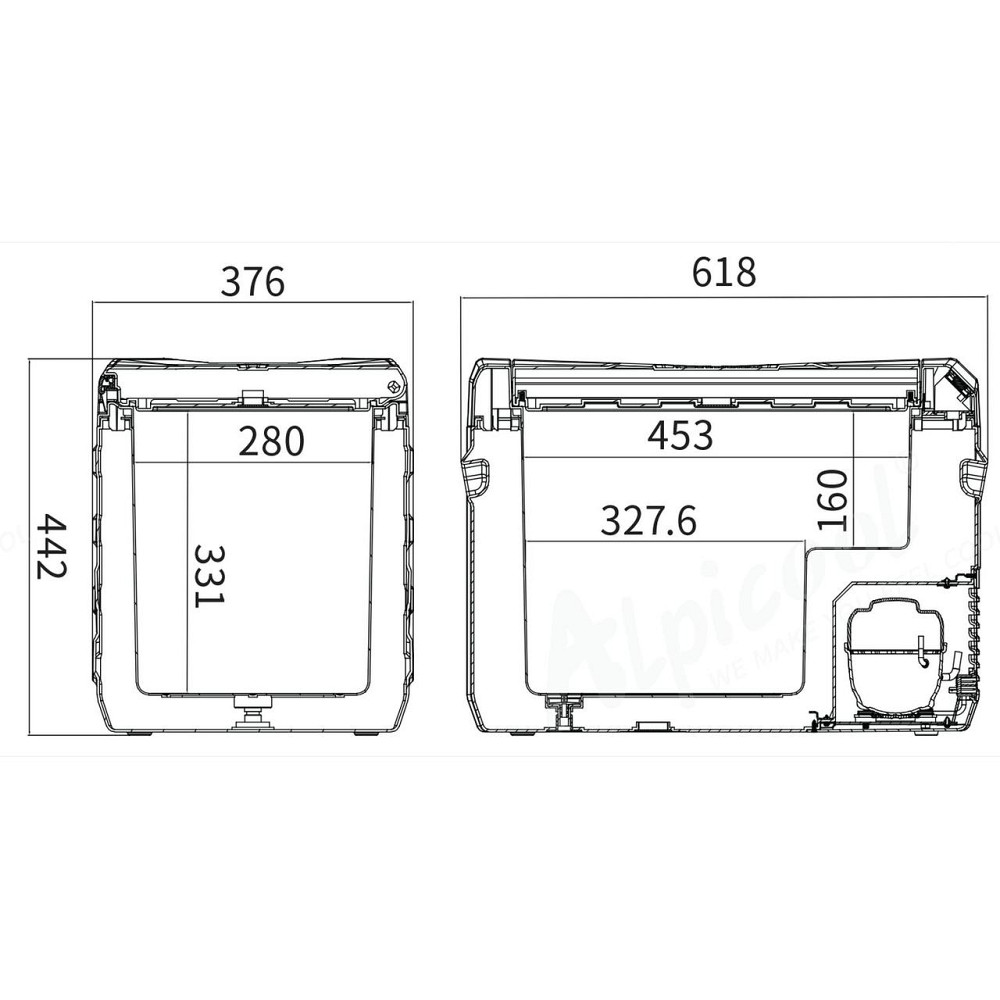 Компресорний автохолодильник Alpicool NL40 (35 літрів, LG Compressor). До -20℃, (12, 24, 220 вольт) Київ - фото 6