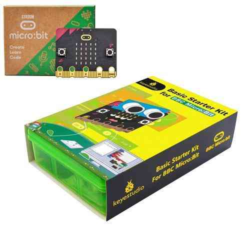 Стартовый набор BBC Microbit Keyestudio KS 4004 с платой Microbit V2 датчики дисплей мотор реле для обучения программированию кейс Киев