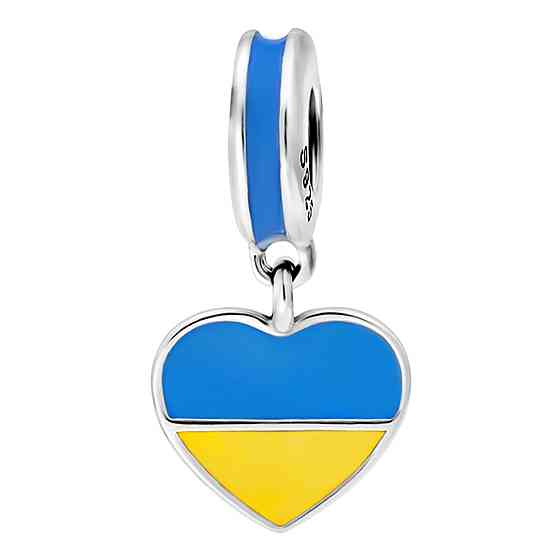Срібний шарм-підвіска "З Україною у серці" MasterSem Київ