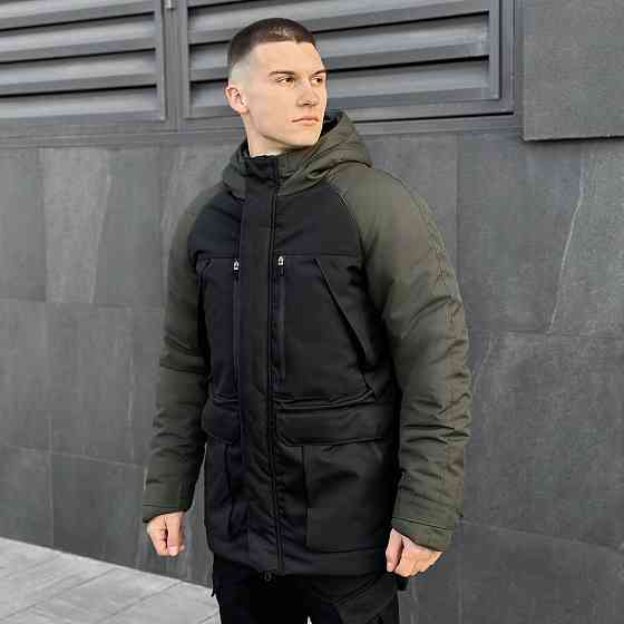 Парка чоловіча зимова з капюшоном Pobedov Seniora Udacha Gray Київ