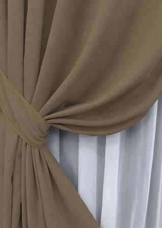 Комплект готовых штор VR-Textil Микровелюр Petek YL № 1799ш Какао 100х295 см 2 шт (31-839) Киев
