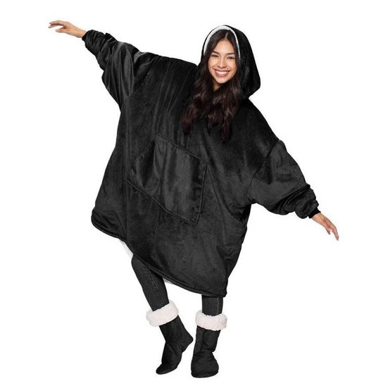 Толстовка плед для взрослых и детей, Двухсторонняя толстовка плед халат Новогодний с рукавами KO-19 Львов - изображение 5