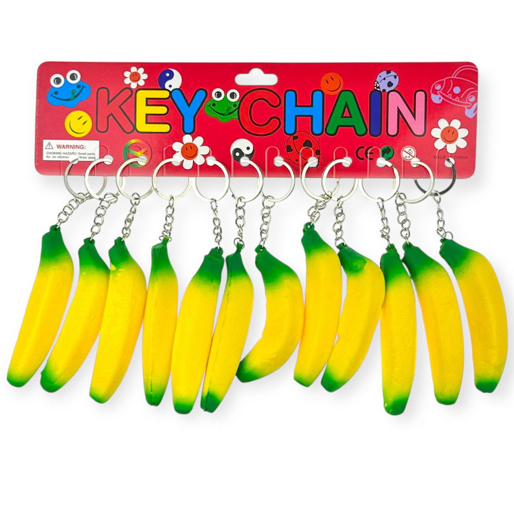 Сквіші брелоки для ключів м'який Банан 12 шт Київ - фото 1