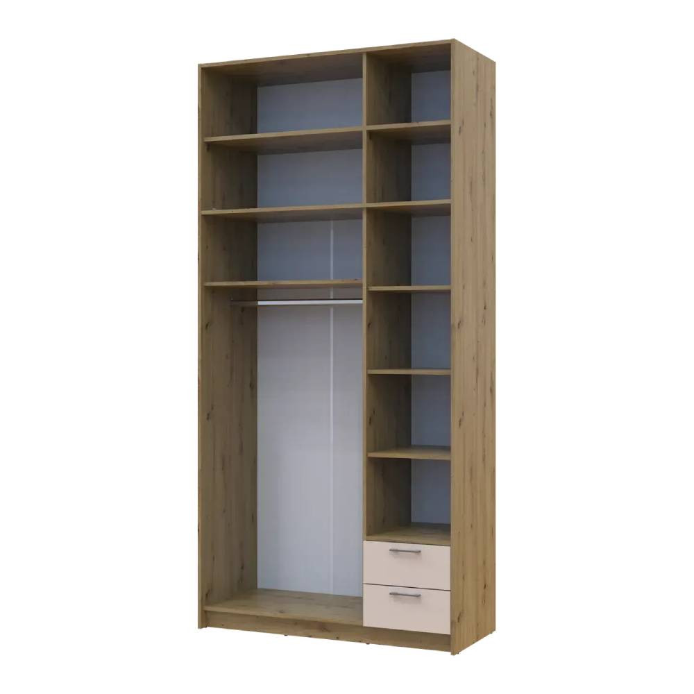 Шафа для одягу Doros Ронді з високою антресоллю і дзеркалом Дуб Артизан/Кашемір 3 ДСП 121х52х260 (DRS-011876) Львів - фото 4