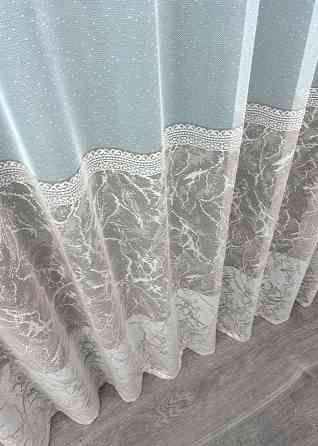 Тюль жаккард цвет белый с бежевым 1668т Киев