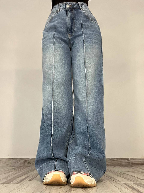 Джинси жіночі Its Basic 3717-31 PALAZZO jeans вільні палаццо широкі кльош стрілка довгі світло сині , світло-синій, 36, 36, 72 см, 103 см Київ - фото 15