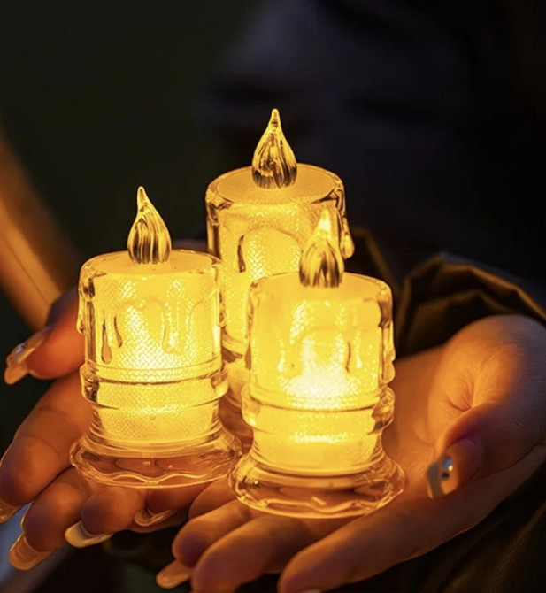 Набір LED свічок на батарейках  3 шт (0293) Сміла - фото 2