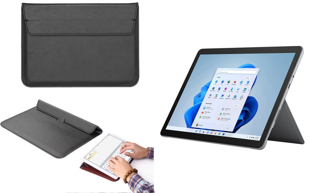 Чохол-конверт VitoCase для Microsoft Surface Go, Go 2, Go 3, з функцією підставки для планшета Чорний Київ - фото 1