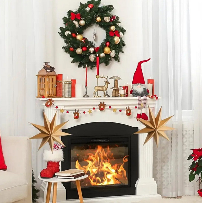 Звезда из бумаги объемная матовая 30 см бежевый Киев - изображение 4