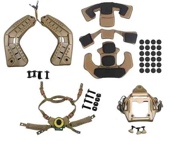 Обвіс для шолома MICH підвісна система + захисні подушки + бічні рейки ARC + шрауд (Койот) Вінниця