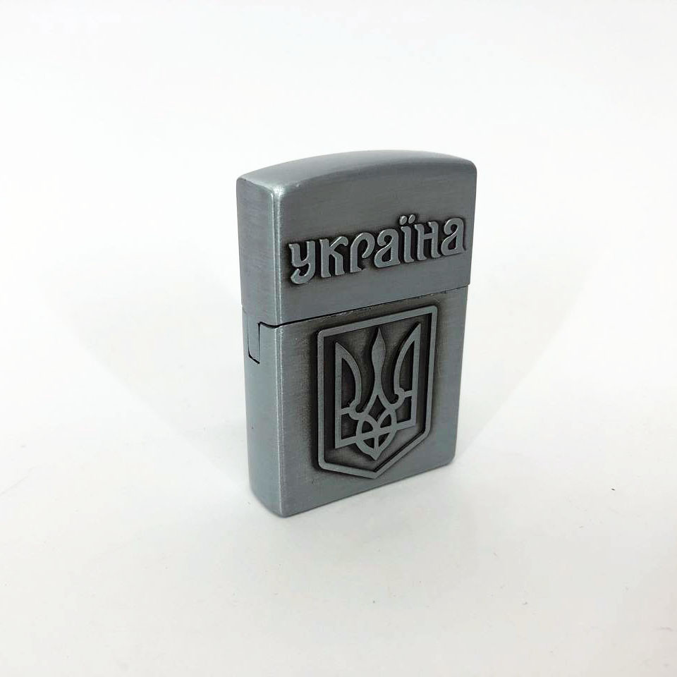 Запальничка кремнієва патріотична Україна 4550. Колір: срібний CT-78 Львів - фото 1