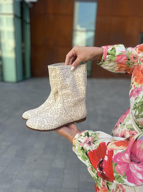 Nivelle Черевики жіночі NIVELLE бежеві шкіра натуральна висота 21см обхват 32-34см розмір 37 (5 Коломия - фото 8