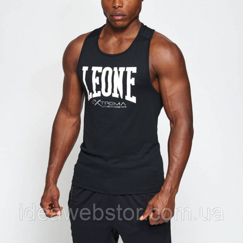 Майка Leone Logo Black спортивна чоловіча тренувальна для боксу ММА фітнесу та спортзалу чорна 100% поліестер M Київ - фото 6