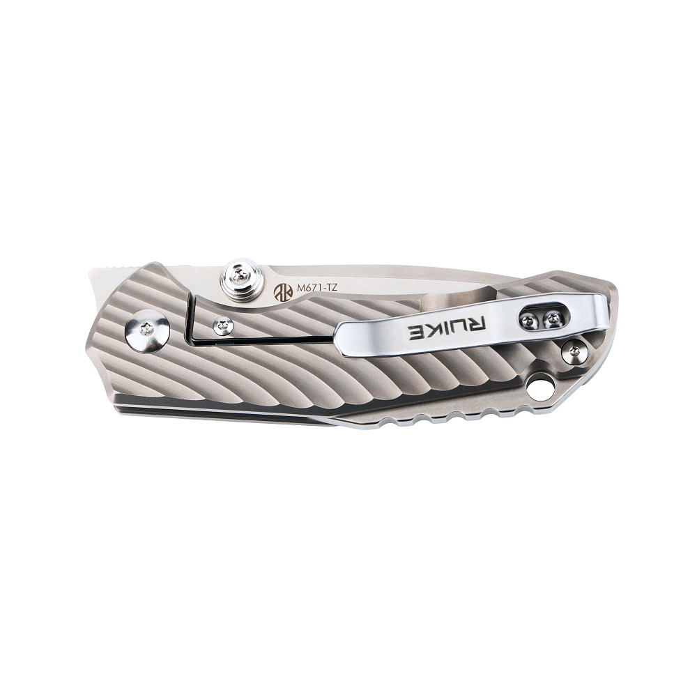 Ніж складаний кишеньковий Ruike M671-TZ, (7 см) steel 154СМ / TC4 (титан) сірий Київ - фото 5