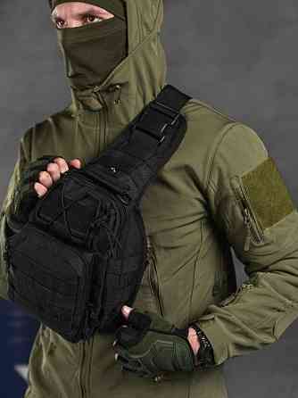 Тактична сумка M-Tac на пояс Molle чорна/сумка через плече EDC Харків